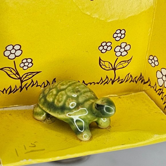 Vintage Josef Originals George Turtle Standing Miniature Figurine In Package - Picture 7 of 7
